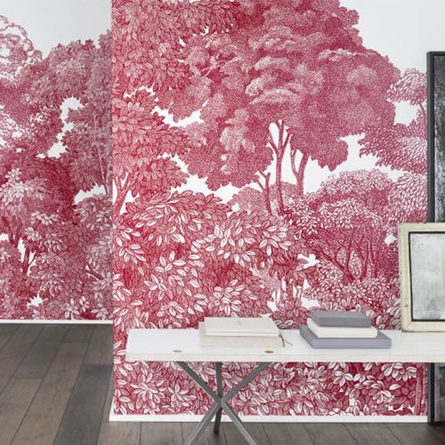 Mural Greenhouse - Bellewood Crimson Toile Rebel Walls