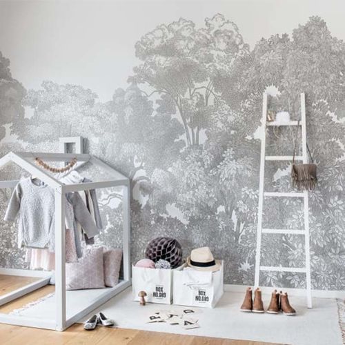 Mural Greenhouse Bellewood Grey Toile Gris