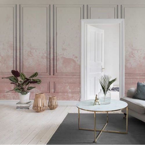 Mural Dusty Pink - Patinated Panels Rebel Walls