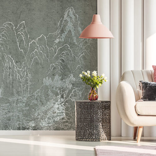 Mural Gaia Zen Gris Blanco