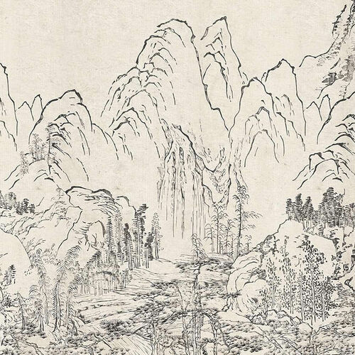 Mural Gaia Zen Blanco Negro