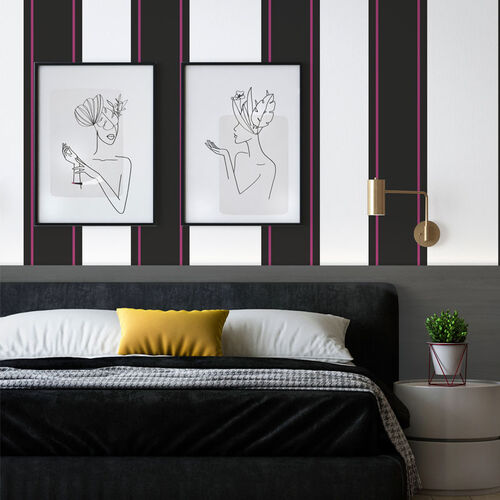 Papel Tapiz Tilde Sinus Black Fuchsia