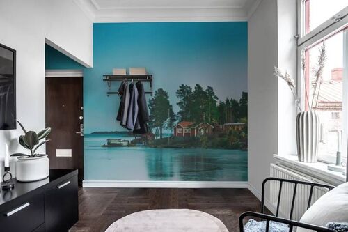 Mural Escandinavia Cottage Island