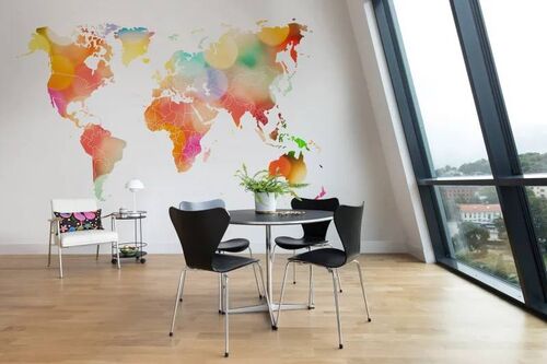 Mural Maps Your Own World Confetti