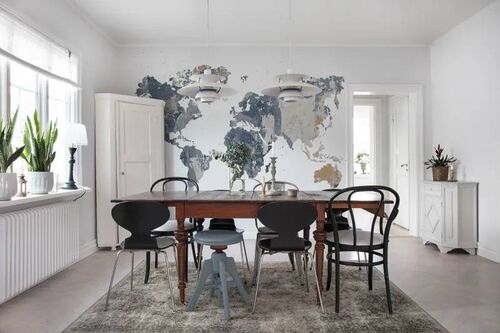 Mural Maps Your Own World Battered Wall