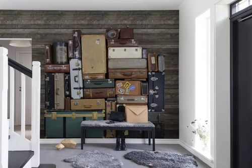 Mural Passion Stacked Suitcases Heap
