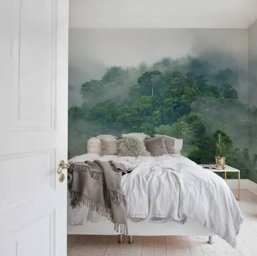 Mural Tropical Oasis Misty Forest