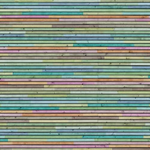 Mural Panorama Wooden Slats colourful