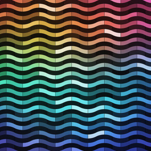 Mural Panorama Rainbowwave