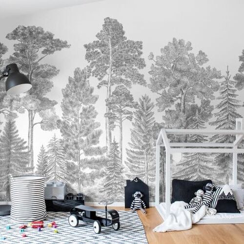 Mural Well-Being Scandinavian Bellewood Gray