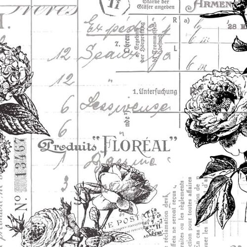 Mural Panorama Floréal Black & White