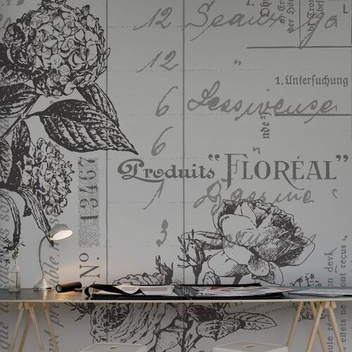 Mural Panorama Floréal Black & White