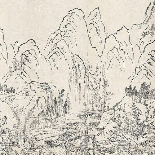 Mural Gaia Zen Blanco Negro