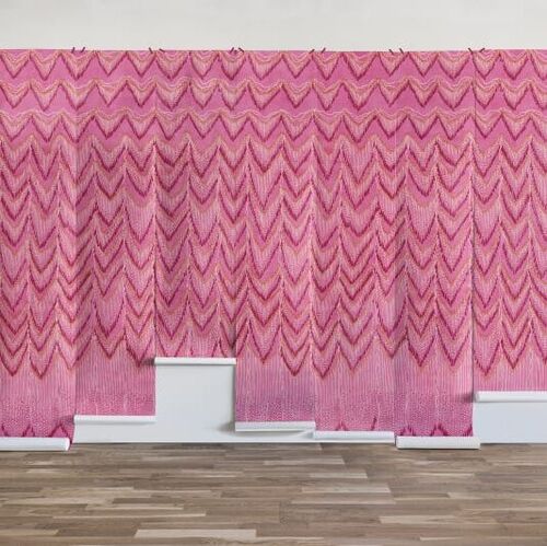 Mural Zandra Rhodes Fringed Follies Hot Pink