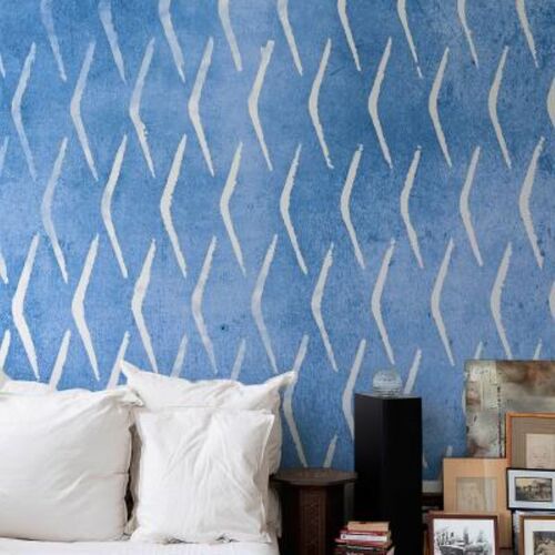 Mural Mditerranen cailles Blue