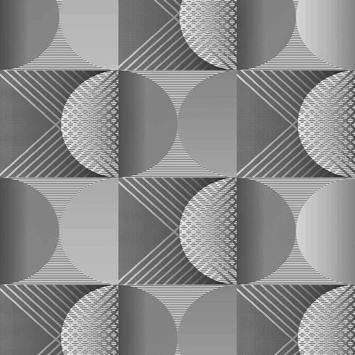 Papel Tapiz Urquiola Round Night Blanco Negro