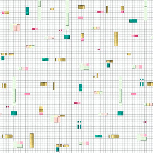 Papel Tapiz Diversity Pixels Pink-Green