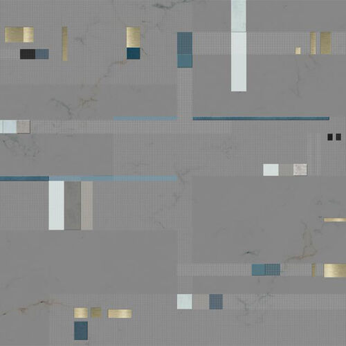 Mural Diversity Pixels Grey-Gold