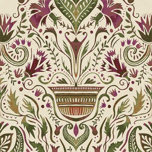 Papel Tapiz Barcino Domàs Beige - Rojo