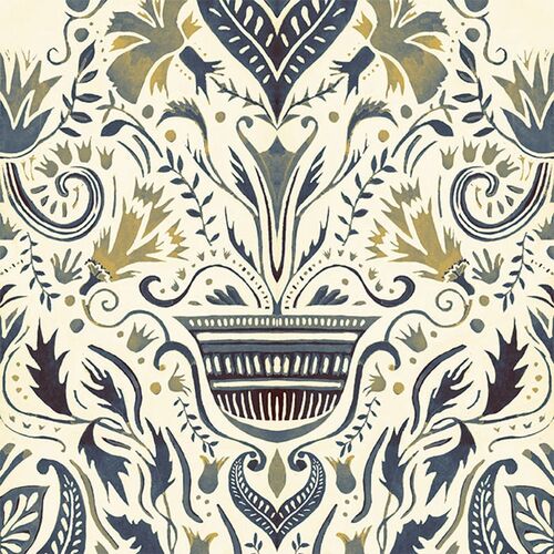 Papel Tapiz Barcino Domàs Beige - Azul