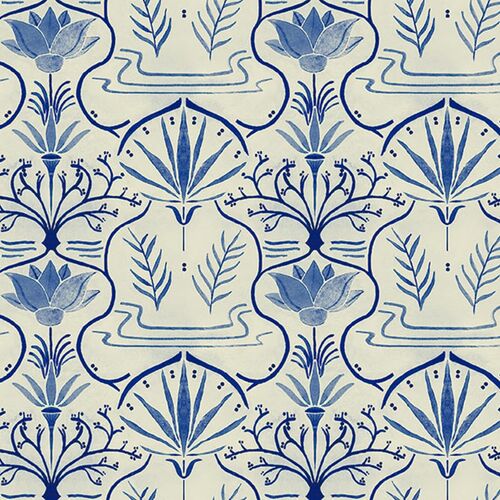 Papel Tapiz Barcino Voysey Azul oscuro