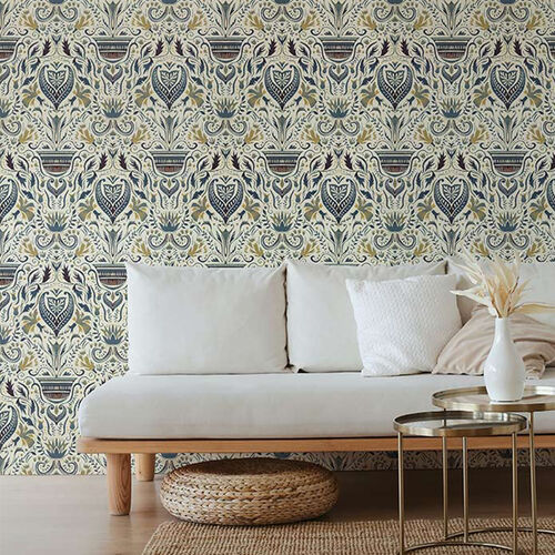 Papel Tapiz Barcino Domàs Beige - Azul