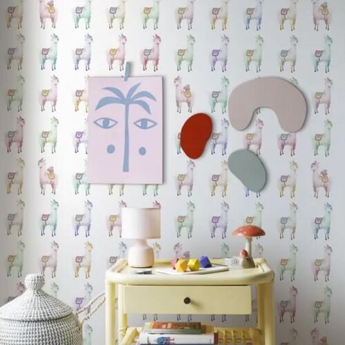 Papel Tapiz Alpaca Rebel Rainbow