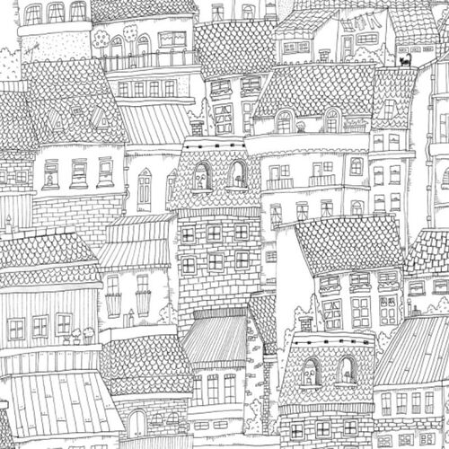 Papel Tapiz Dream Town Graphite