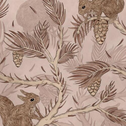 Papel Tapiz Dreamland Squirrel Mountain Pink