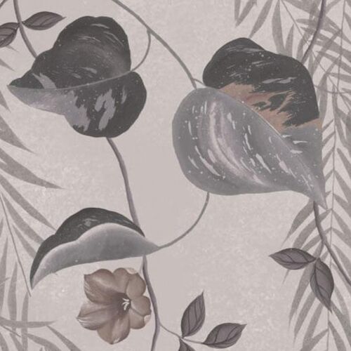 Mural Chinoiserie Lush Foliage Rose Dust