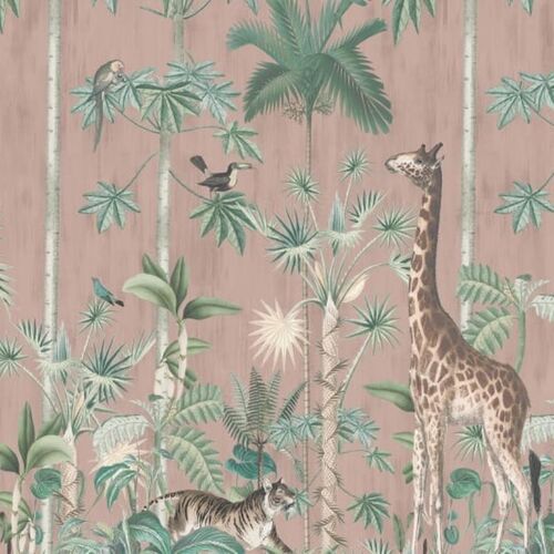 Mural Wonder World Giraffe's Stroll Pink