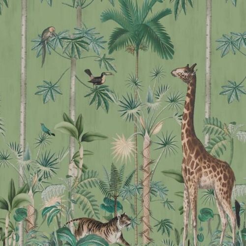 Mural Wonder World Giraffe's Stroll Emerald