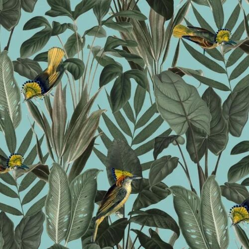 Papel Tapiz Birds of Paradise Lush Green