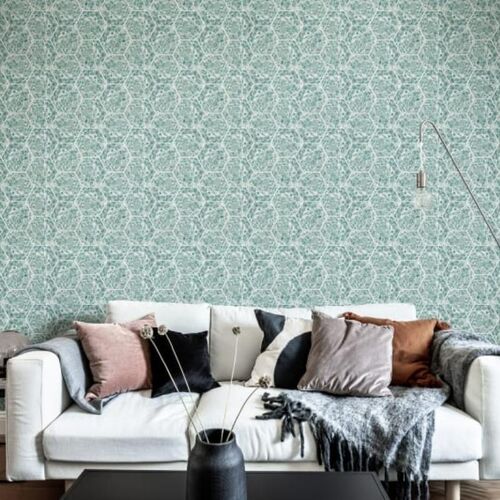 Papel Tapiz Marbled Hexagon Tiles Green