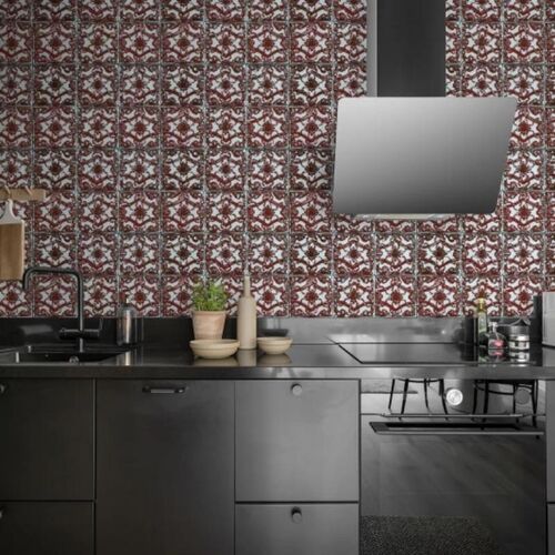 Papel Tapiz Artisian Tiles Indian Red