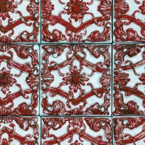 Papel Tapiz Artisian Tiles Indian Red