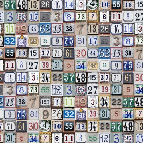 Papel Tapiz Tiny House Numbers Colorful