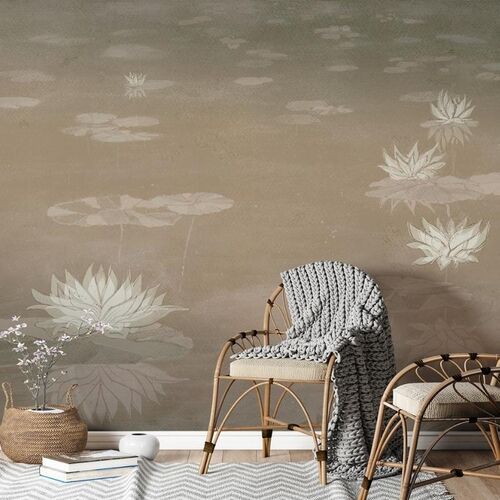 Mural Tafetán Aqua Beige
