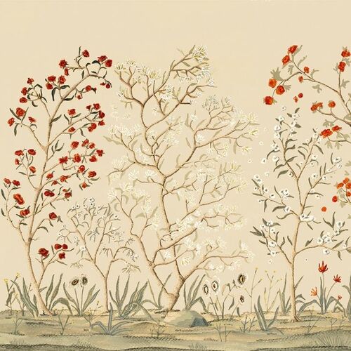 Mural Tafetán Floresta Beige
