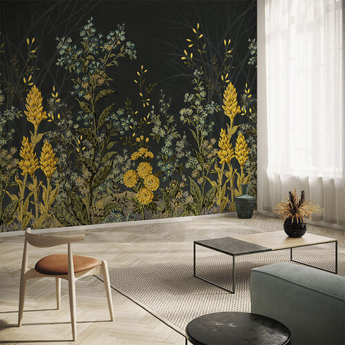 Mural Buclica Folia Negro