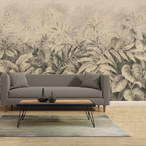 Mural Bucólica Bosquejo Gris