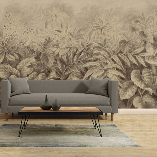 Mural Buclica Bosquejo Beige