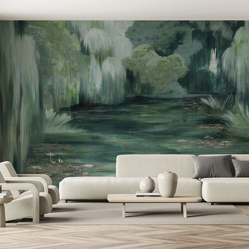 Mural Bucólica Giverny Azul