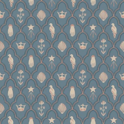 Papel Tapiz Le Village Turtledove Barn Indigo Blue