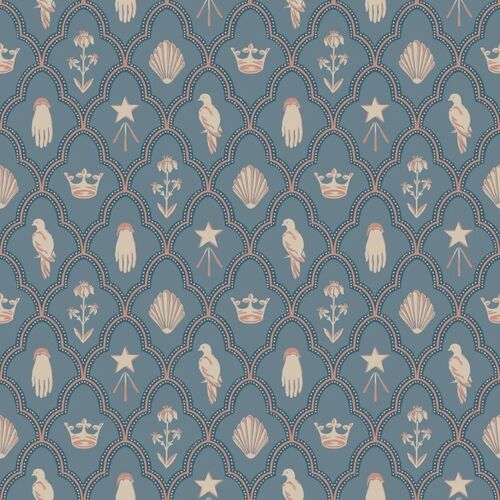 Papel Tapiz Le Village Turtledove Barn Indigo Blue