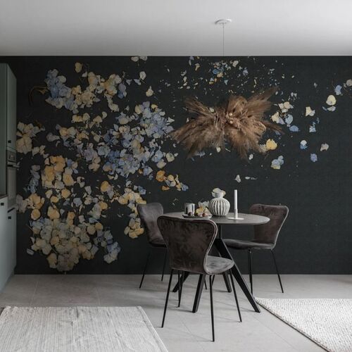 Mural Imperfections Fragile Beauty Dark Blue