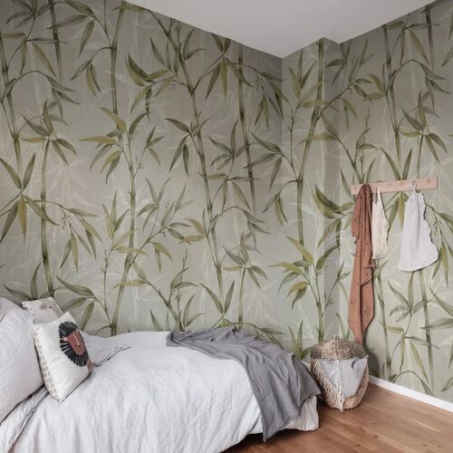 Mural Imperfections Bamboo Garden Green