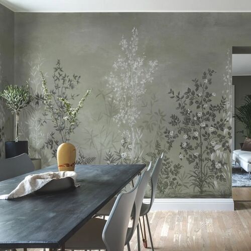 Mural Imperfections Chinoiserie Haze Green