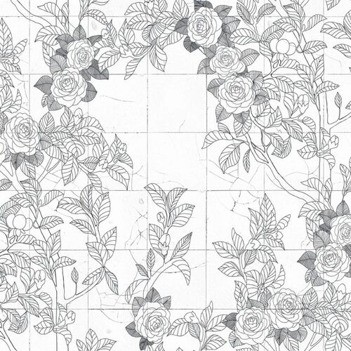 Mural Imperfections Rose Tiles Graphite