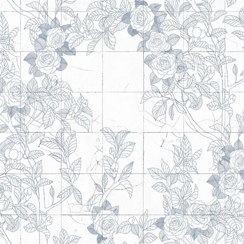 Mural Imperfections Rose Tiles Blue
